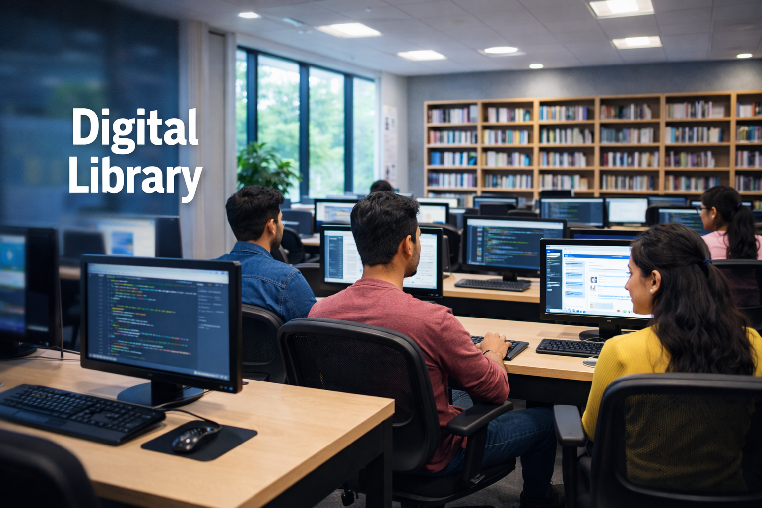 Digital library with computers and reference materials
