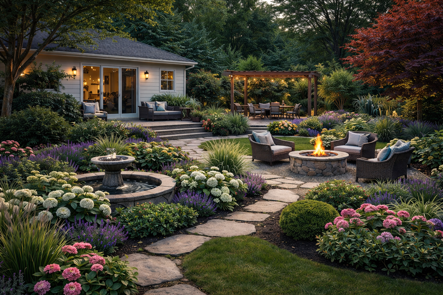 Residential Garden Design CAD project - landscape plan with planting zones